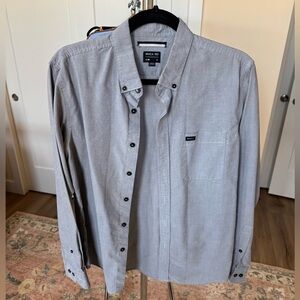 RVCA Men's Button-Down Shirt in Light Gray